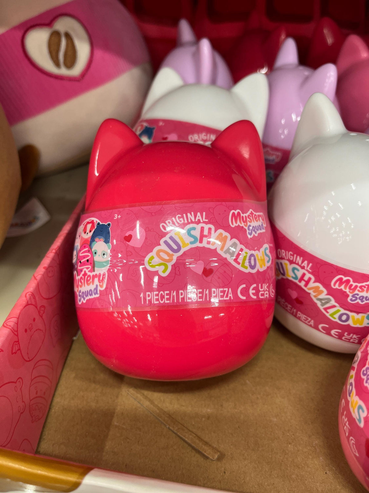 Valentines MYSTERY Squishmallow- Sold at HEB, Mystery Squad Surprise Egg in 4 Colors, 4” Plush Toy Inside Capsule, Viral & Selling Fast*
