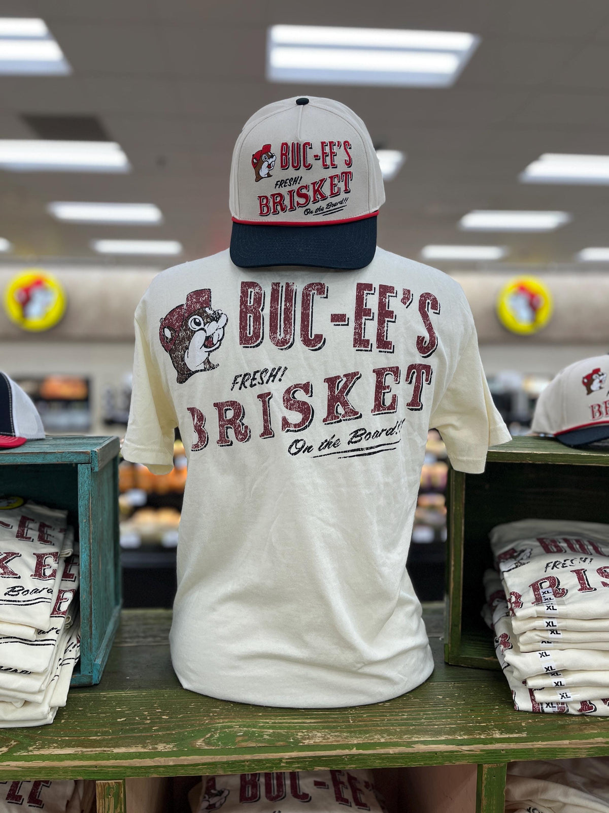 Buc-ee’s Brisket Tshirt, "Fresh Brisket On The Board", Bucees Mens Tshirt, Texas Gift, Valentines Gift, Gift for Him, Matching Hat Available